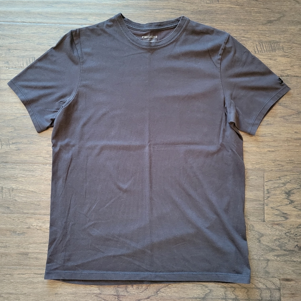 Men's Solid Black Starter T-Shirt - Size Medium